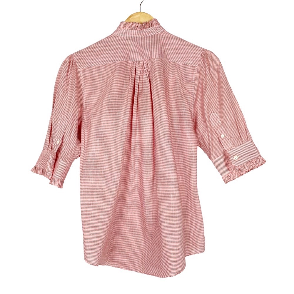 ANN MASHBURN Red Frill Popover shirt - Picture 2 of 6